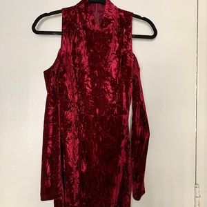 Burgundy velvet dress